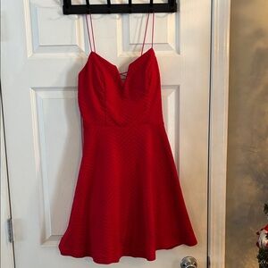 City Studio Vibrant Red Mini Dress with Spaghetti Straps